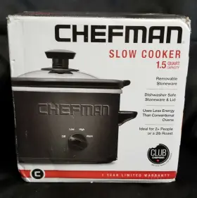 Rj15-15 Chefman Slow Cooker 1.5 Qrt