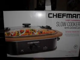 Chefman Rj15-35-nc Crock Pot 3.5 Quart Slow Cooker Casserole 100% Natural Stoneware New