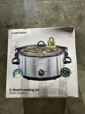 Rj15-6-ll-v2 Chefman 6 Quart Family-size Slow Cooker With Locking Lid And Three Heat Settings Rj15-6-ll-v2 Chefman 6 Quart Family-size Slow Cooker With Locking Lid And Three Heat Settings