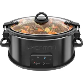 Rj15-6-ll-v3-d Chefman 6-quart Easy-set Slow Cooker With Locking Lid Black
