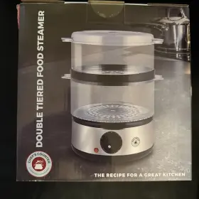 Chefs Counter 849808002225 Double Tiered Food Steamer 4.2 Quart 2.1 Steaming Bowls With Timer Chefs Counter 849808002225 Double Tiered Food Steamer 4.2 Quart 2.1 Steaming Bowls With Timer
