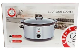 Chefs Counter 849808011630 Chef S 3.7 Quart Slow Cooker Glass Lid Adjustable