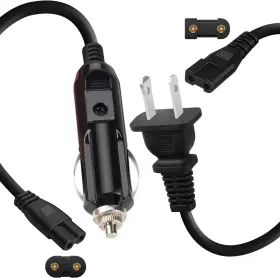 Cable-3jacks-01 Ciarain Electric Lunch Box Cord 110v Flat Angle Heated 24v B Black