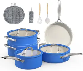 Cn0101-14pc Ciwete 15 Pcs Pots And Pans Set Non Stick Ceramic Cookware Piece Cobalt Blue Cn0101-14pc Ciwete 15 Pcs Pots And Pans Set Non Stick Ceramic Cookware Piece Cobalt Blue