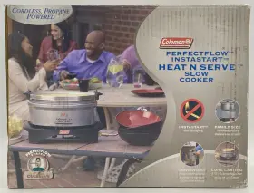 9935-a52 Coleman Heat N Serve Propane Slow Cooker Camping Picnic Portable Mint