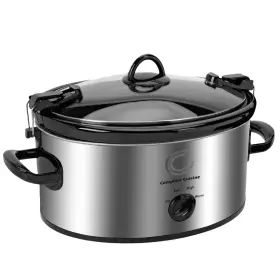 Cc-sl-6100-ll-ss Complete Cuisine 079902171774 6-quart Oval Slow Cooker With Locking Lid And Stainless-stee