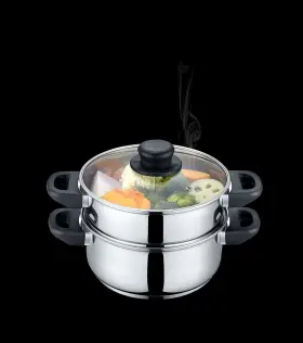 Concord 877769007751 3 Quart Stainless Steel Piece Steamer Cookware Set. Features Silver #2