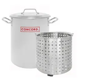 S24-bak Concord Kettles Stainless Steel Stock Pot With Steamer 24 Quarts