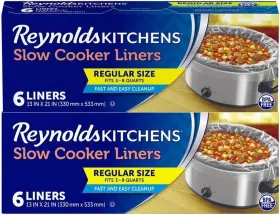 Consumer Products 711181069068 Kitchens Slow Cooker Liners Regular Fits 3-8 Quarts 6 Count Pack Of 2 12