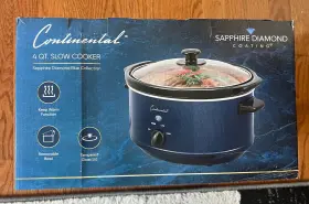 Ce-sc346-sd Continental Brand New Slow Cooker - 4 Quart Sapphire Diamond Blue Collection Ce-sc346-sd Continental Brand New Slow Cooker - 4 Quart Sapphire Diamond Blue Collection