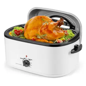 Hcst10588 Costway 22 Quart Electric Roaster Oven With Visible And Self-basting Lid Removable Pan Rack