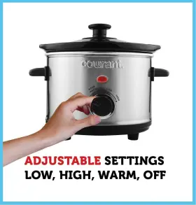 Courant 810941025686 Mini Slow Cooker Crock With Easy Options 1.6 Quart Dishwasher Safe Pot Stai #3