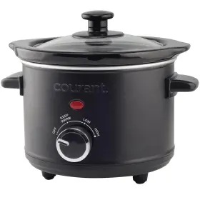 Courant 810941039669 Small Slow Cooker 1.6 Qt 3 Heat Settings Removable Ceramic Pot Inch Easy Clean