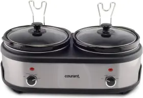 Csc-5036st Courant Double Slow Cooker 2.5 Quart Crock Each Quarts Stainless Steel