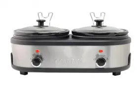 Csc3236st-u Courant 3.2 Quart Double Slow Cooker - Stainless Steel High Low Warm Settings