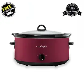 219288 Crock Crock-pot 8-quart Manual Slow Cooker - Rhubarb Red Extra Large Capacity