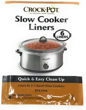 Crock-pot 041426900062 Slowcookr Liner 6pk 13 In X 20.30 Clear