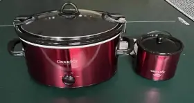 10em1 Crock-pot Crockpot 6- Quart Cook And Carry Manual Portable Slow Cooker W Little Dipper Warmer