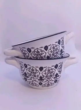 124397.01 Crock-pot Personal Floral Stone Casserole Baking Pan Set Of 2