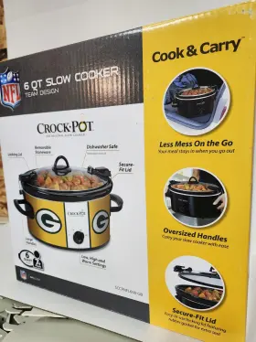 175656 Crock Pot Nfl Green Bay Packers- 6 Quart New In Box Slow Cooker