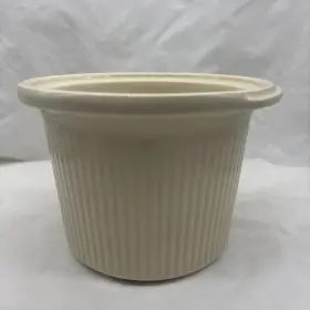 181203 Crock-pot Rival Replacement Beige Tan Insert Server Liner Glass Ribbed