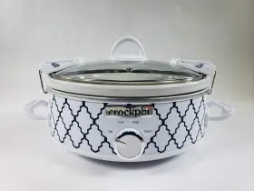 2135120 Crock-pot Small 2.5 Quart Casserole Slow Cooker In White/blue With Defects #2
