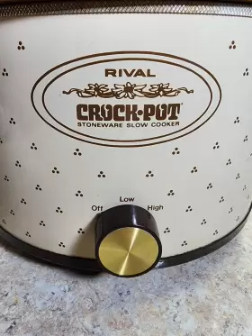 Crock-pot 3154/1 Vtg Rival Slow Cooker Server Model Brown Stoneware With Lid #2