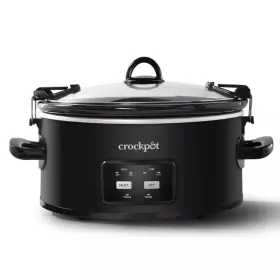 33260125 Crock-pot 6 Quart Cook And Carry One Touch Programmable Slow Cooker Matte Black