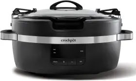 Crock-pot 488940644322 Thermoshield Slow Cooker With Easy Carry Handles 6 Quart Black