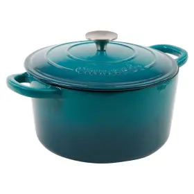 52237003 Crock-pot Artisan 5 Quart Enamel Cast Iron Dutch Oven Gradient Teal