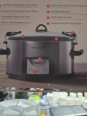 54624914 Crock-pot 7 Quart Cook/carry Programmable Easy-clean Slow Cooker Black