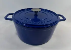 69145.02 Crock-pot 7 Quart Round Enamel Cast Iron Dutch Oven Slow Cooker Blue