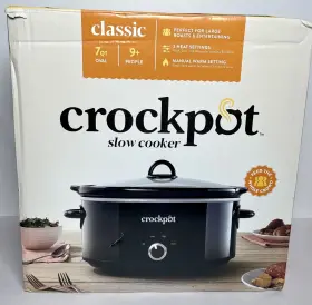 700-s-br Crock-pot Classic Slow Cooker 7 Quart Oval Black Low/high/warm Settings In Box