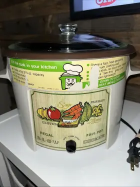 7533 Crock-pot Vintage Poly Slow Cooker Usa Made 5 1/2 Quart Capacity Non Stick