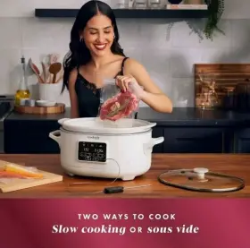 89039440 Crock-pot 6 Quart Programmable Slow Cooker With Sous Vide Oat Milk New Open Box #2