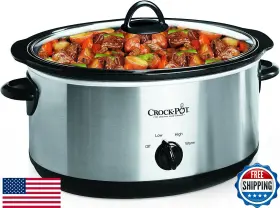 Scv700-s-br Crock-pot B003oajgjo 7 Quart Oval Manual Slow Cooker Stainless Steel