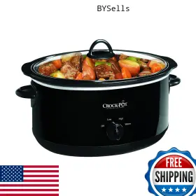 B0196b3p1e Crock-pot Crockpot Manual 8-quart Slow Cooker Black - Family Size Easy Clean