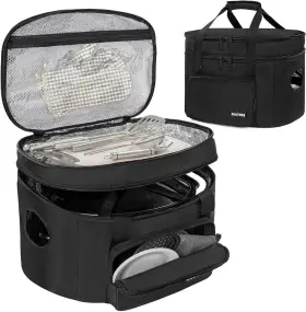 Compatible6-8 Crock-pot Slow Cooker Travel Bag Double Layers Insulated Carrier
