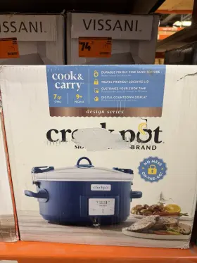 Cpscvc70ll-design Crock-pot Cook And Carry 7 Quart Oval Digital Countdown Slow Cooker Blue New