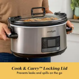 Cpscvts70ll-s Crock-pot 7-quart Slow Cooker Portable Programmable With Timer Locking Lid St #3