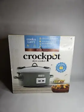 2168491 Crock-pot Sap 6 Quart Cook And Carry One Touch Programmable Slow Cooker Moonshine Green