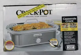 Sccpccm355-ss Crock-pot 3.5 Quart Casserole Slow Cooker Stainless Locking Lid