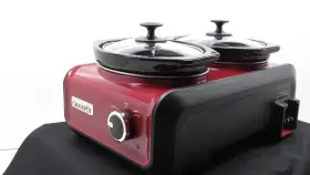 Sccpmd1-r Crock-pot Hook Up 2 Double Oval 1-quart Slow Cooker Red Tested Works