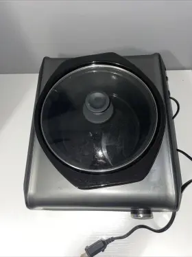 Sccpmd2-ch Crock-pot Sccpmd2-br Hook Up 2.5 Quart Round Slow Cooker Black Tested Works #2