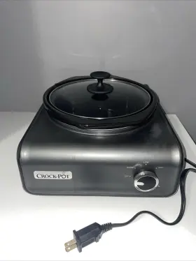 Sccpmd2-ch Crock-pot Sccpmd2-br Hook Up 2.5 Quart Round Slow Cooker Black Tested Works