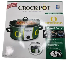Sccpncaa600-uod Crock-pot Oregon Ducks 6 Quart Cook And Carry Slow Cooker Nib New