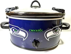 Sccpnfl600-ss Crock-pot Official Nfl Seattle Seahawks 6 Quart Logo Tailgate Carry Slow Cooker Euc