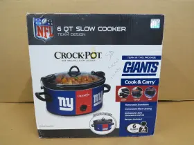 Sccpnnfl600-nyg Crock-pot Official Nfl New York Giants 6 Quart Tailgate Carry Slow Cooker Iob