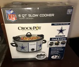 Sccpnfl600-or Crock-pot Sccppc600-dc Nfl Cowboys 6 Quart Slow Cooker New Sealed