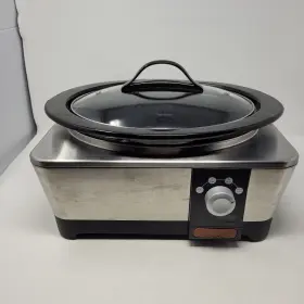 Sccptm600-s Crock Pot Crock-pot 6 Quart Slow Cooker Model Stainless And Black Tested Works